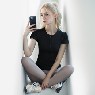 Skin-friendly yoga clothes women's summer short-sleeved breathable top slim fit slimming workout clothes running quick-drying sports T-shirt Internet celebrity