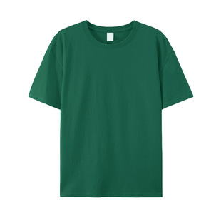 Light Adult Children's T-Shirt Combed 100 Cotton Threaded Back Bag Collar with Shoulder Student Solid Color Short Sleeve Top