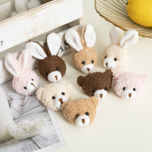 Japanese cartoon jewelry doll rabbit head brooch cute rabbit plush brooch bear white rabbit head pin accessories