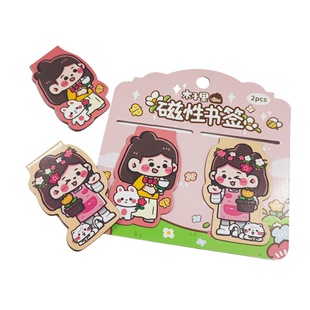 Factory Custom-Made Folded Special-Shaped Cartoon Magnetic Bookmarks, Round Paper Cards, Hanging Cards, Magnetic Cute Style Bookmarks, Custom-Made