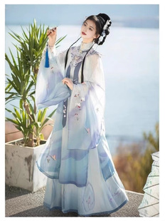 Бабочка Hanfu подлинная оригинальная талия, плиссированная юбка облачного плеча плащ с вышивкой весной и летом оригинальный набор