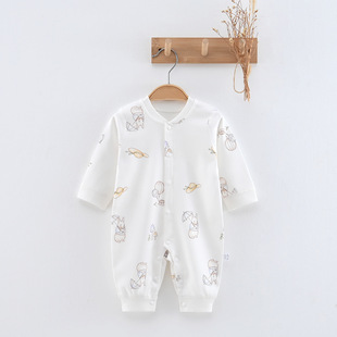 2025 new cotton baby jumpsuit class a boneless 100% cotton baby climbing clothes home clothes single wear base