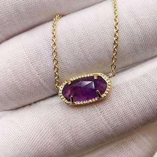 Europe and the United States cross-border explosions clavicle chain women's natural crystal necklace women exquisite copper plated real gold color ks jewelry wholesale