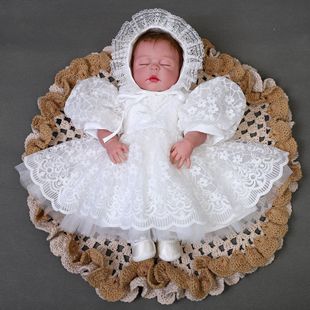 353-baby lace wash dress white baby wedding dress girl princess dress big skirt gauze skirt dress