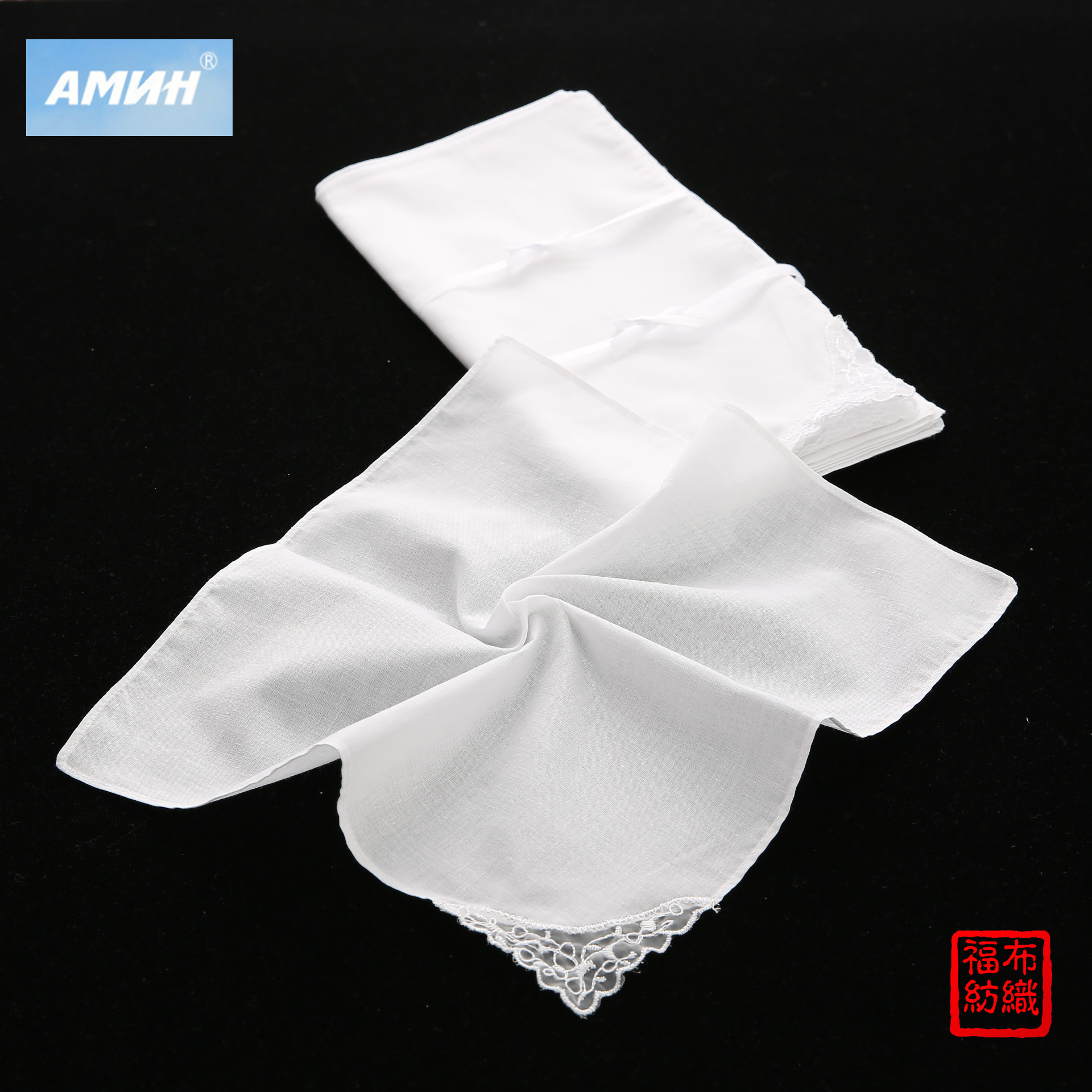 Spot 28cm cotton white lace handkerchief universal white square DIY hand-painted handkerchief can be printed log