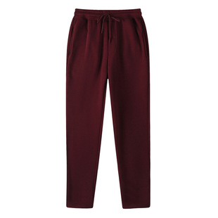 Spring and Autumn New Casual Sports Wei Straight Cotton fleece-lined Thickened Slim-fit Casual Fashion Trendy Men's Trousers