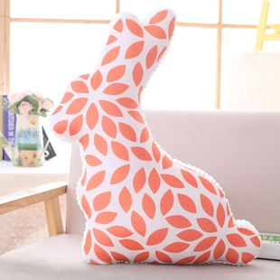 Fashion Flower Rabbit Doll Cartoon Girl Heart Rabbit Head Pillow Doll Living Room Bedroom Decorative Cushion Gift