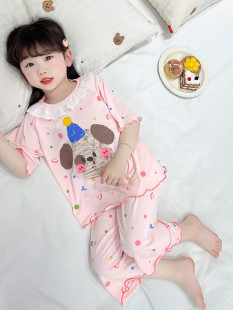 Girls Pajamas Girls Summer Thin Modal Baby Girl Air Conditioning Clothes Separates Suit Summer Children's Home Clothes