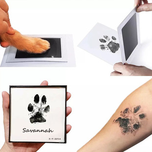 Pet Footprint Printing Desk Foot-free Cat and Dog Souvenir DIY Making Pet Photo Album Paw Print Rubbing Cross-border Factory