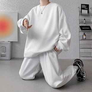 Guochao молодежный спортивный костюм мужской весенний и осенний тяжелый вафовый свитер брюки плюс размер мужской набор