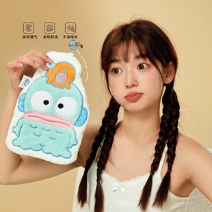 Sanrio Genuine Authorized Hanton Hand Towel Mermaid Wipe Handkerchief Coral Fleece Cute Ugly Fish Children's Hand Wash Hair