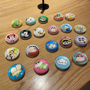 Creative Japanese and Korean Animation Cartoon Crystal Cute Crayon Shin New Telescopic Air Cushion Mobile Phone Bracket Air Cushion Anti-fall Ring