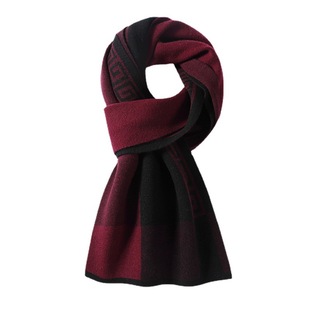 Hengyuanxiang colorful sheep% wool scarf men's autumn and winter boys new Plaid knitted small scarf for boyfriend