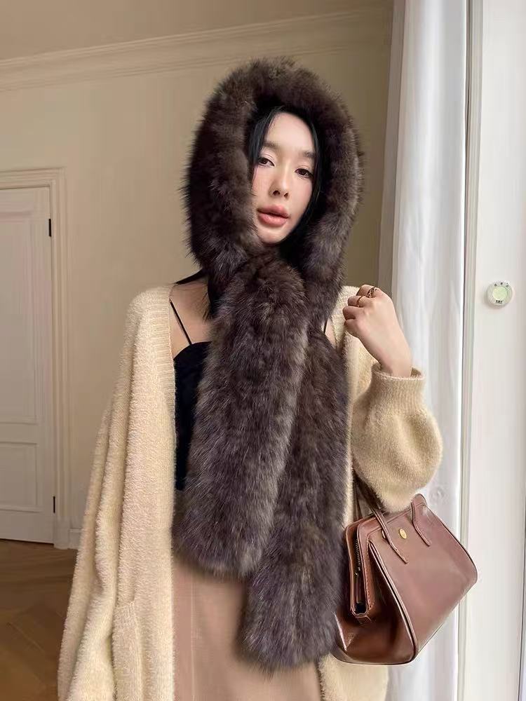Winter Warm Hat, Neck Scarf, Snow Hat for Women, Cute and Versatile, Cold-Proof and Anti-Freeze, Warm Neck Scarf, High-End Matchinging