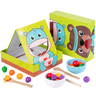 Parent-Child Play Family Simulation Feeding Game Children's Early Childhood Education Fine Movements Exercise Toys with Chopsticks and Beads