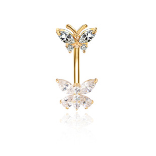 European and American Cross-border New Cute Sweet Bear Belly Button Nail Butterfly Series Simple All-match Non-puncture Umbilical