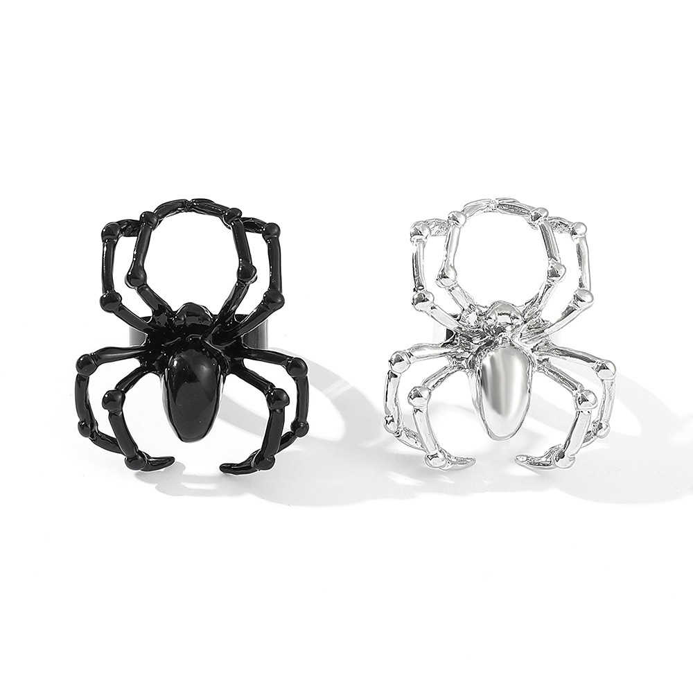 Classic Retro Punk Style Men's and Women's Spider Ring Halloween Funny Ring Ring Women's Trendy Open Ring