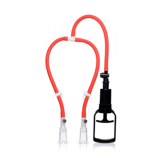 Cross-border Foreign Trade Sexy Women's Affectionate Red BDSM Double Cup Sensitive Area Sucking Breast Suction Pussy Adult Playing Apparatus