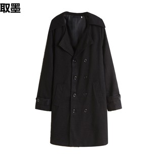 Mid-length Trenchcoat Men's Autumn and Winter New Style Woolen Coat British Yapi Trendy Brand Retro Woolen Coat