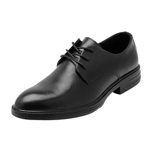 New men's business leather shoes cowhide chunky heel lace-up formal wear men's shoes daily KFC work shoes batch