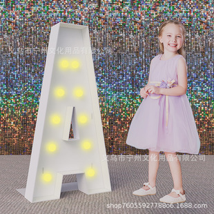Cross-border kt board three-dimensional luminous letters birthday decoration children's digital LED party festival touch high