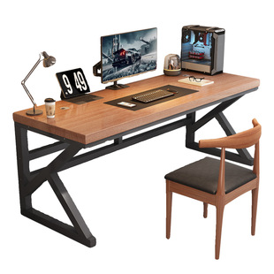 Solid Wood Computer Desk Desk Student Bedroom Home Office Long Table Double Worktable Simple E-sports Small Table