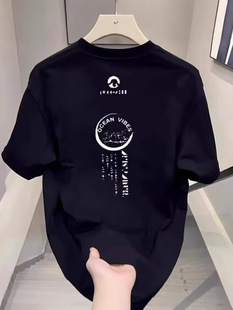 Американские тяжелые мужские футболки из хлопка с короткими рукавами Летний новый молодежный дикий прилив свободный повседневный топ с короткими рукавами