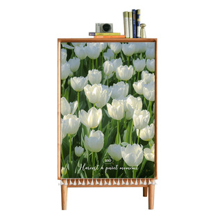 Velcro Cabinet Curtain Dust-proof Punch-free Shelter Curtain Kitchen Table Cabinet Decorative Curtain Fabric Wardrobe Partition Ugly-covering Door Curtain