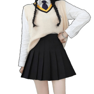 Short Skirt Pleated Skirt Spring and Summer High Waist 2025 New Black Skirt Summer Large Size Slimming Plaid Skirt for Women