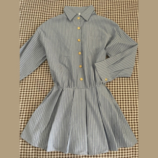 Early Spring Striped Long Sleeve Shirt dress Children's 2025 New Autumn and Winter Small Korean College Style suit