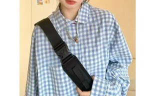 Japanese Style Light Luxury Plaid Shirt Women's Spring and Autumn 2025 New Loose Casual Design Niche Long-sleeved Trendy