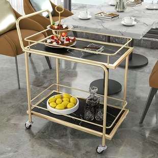 Dining cart trolley hotel restaurant wine serving cart cake tea multi-layer trolley golden wholesale