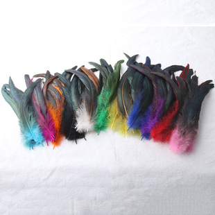 Factory direct 20-25cm color cock tail feather mask wings headdress decoration material DIY jewelry accessories
