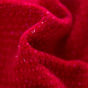 Christmas Style Wool Chanel Style Fabric Woven Tweed Wool Chinese Red Chanel Style Fabric in stock Wholesale