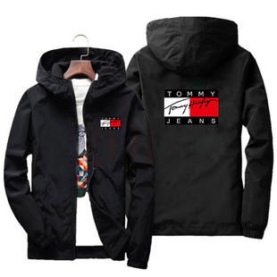 Cross-Border Export Hot-Selling Spring & Fall Jackets Men's Pure Color Windbreakers Sun Protection Clothing Class Uniforms Group Uniforms Printing Ready Stock