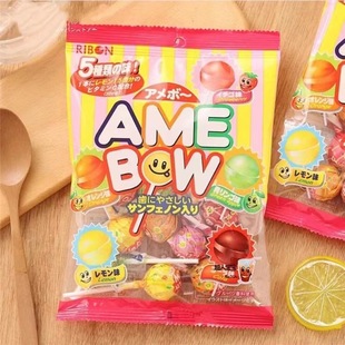 Ribon Imported from Japan Five Flavors Apple Strawberry Fruit Lollipops Kidsren's Snacks Spring Outing