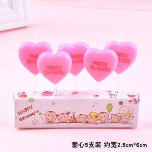 Korean cute small candle birthday cake decoration plug-in small cherry party Smiley retro hat bear candle