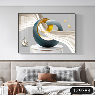 Modern Minimalist Bedroom Bedside Decorative Painting Light Luxury Atmospheric Master Bedroom Hanging Painting Sense Room Background Wall Mural