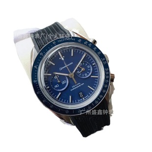 European dark face double eyes black super series men's watch waterproof rubber band automatic mechanical men's watch
