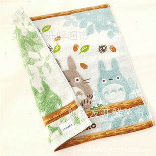 Exported to Japan single cotton embroidered towel gray cat cotton small fat large square 35*34 foreign trade exquisite