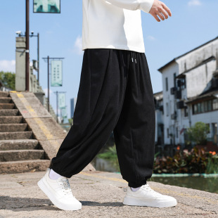 Chinese Style Autumn New Men's Trendy Corduroy Long Pants Men's Ankle Pants Japanese Style Retro plus size Casual Pants
