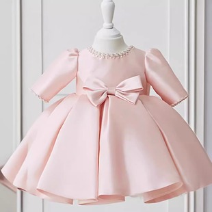 Girls' One-Year-Old Dress One Hundred-Day Daughter Little Flower Girl's Wedding Birthday Puffy Dress Foreign-style Children's Princess Dress Cute