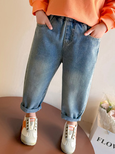 Girls' Jeans Spring Casual Carrot Pants 2025 New Stylish Fashionable Baby Girl Spring and Autumn Trendy Pants