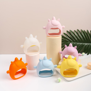 Amazon Explosions Teeth Gum Baby Food Grade Toys 0-1 Year Old Cartoon Kitty Bite Bite Baby Grinding Stick