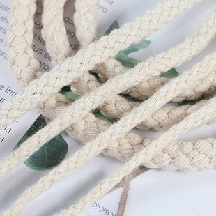 4-10mm this white eight-strand cotton rope hollow braided rope handmade DIY bezel rope thick rope portable bag rope wholesale