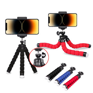 Variables Portable Octopus Mobile Phone Stand Multifunctional Desktop Live Broadcast with Bluetooth Sponge Octopus Tripod