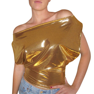 Q25TP029 European and American Style Vest Summer New Women's Top Sexy Laser Reflective Sling Small Vest