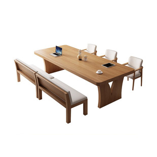 Tianzong Solid Wood Living Room Large Desk Simple Modern Home Study Desk Student Writing Desk Multi-Person Worktable