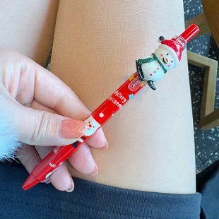 Cartoon Cute High Color Value Christmas Series Press Gel Pen Students Press Pen Quick Dry Smooth Examination Hand Account Pen