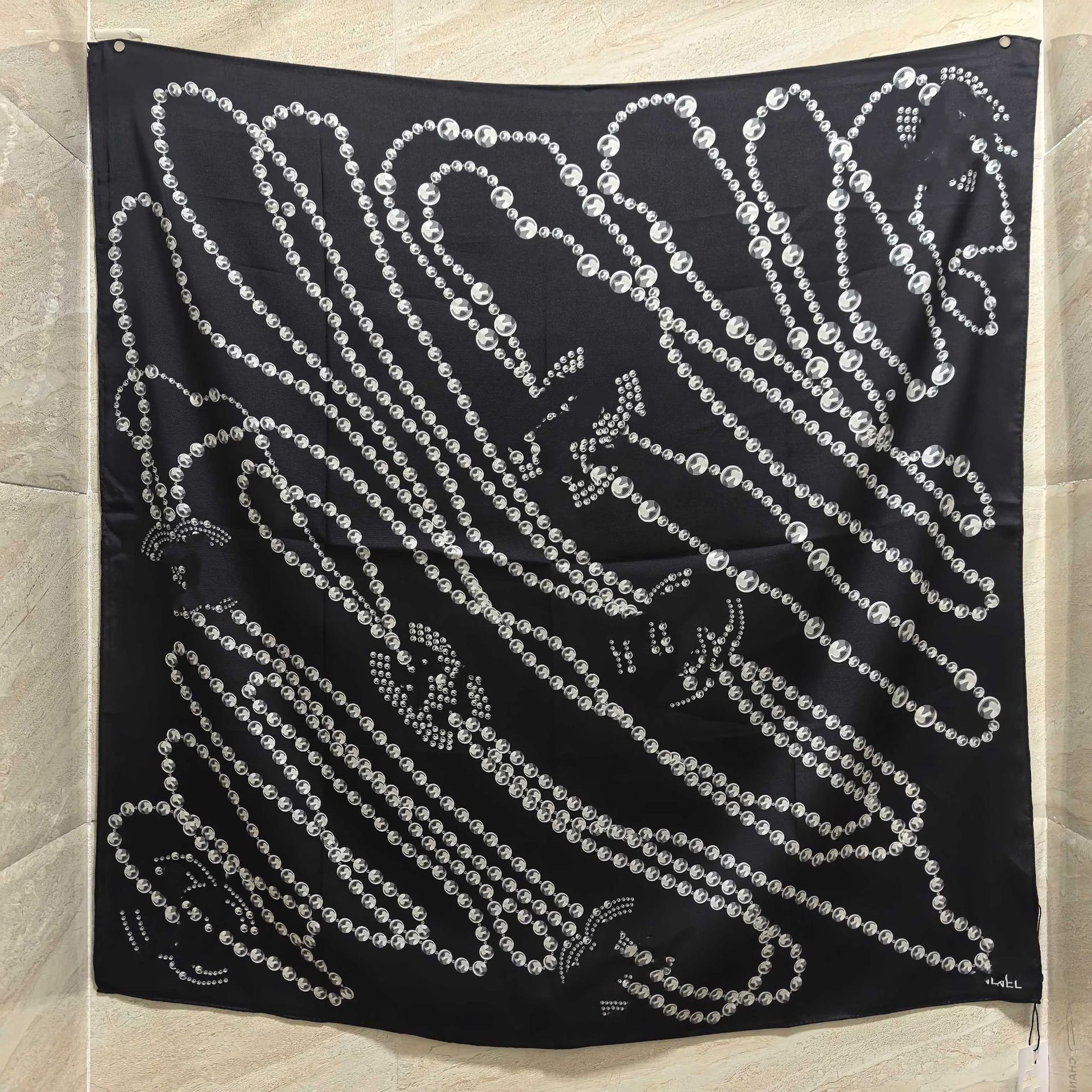 French-style 90cm size new trendy brand twill silk women's travel sunscreen shawl, square scarf, headscarf, neck scarf